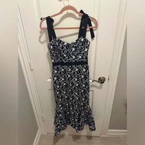 JCrew Eyelet midi dress with flounce hem